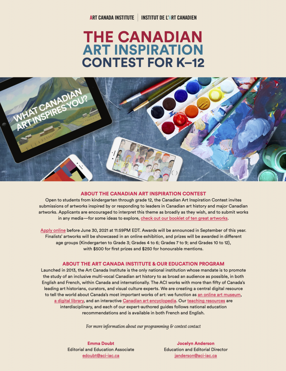 The Canadian art inspiration contest for K-12