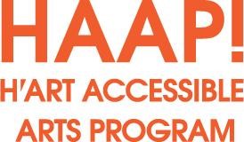 HAAP! H'art Accessible Arts Program logo from H'art Centre